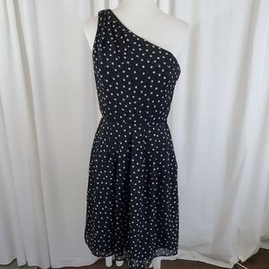 WHBM Black Sheer Dress w Polka Dots